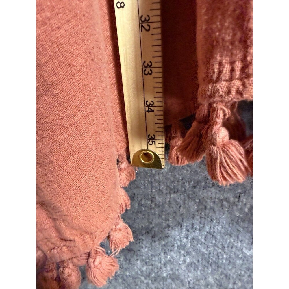 Pomander Place Y18712T XL XXL Rust Orange Tassel Caftan Swim Cover Up Boho - Picture 2 of 6